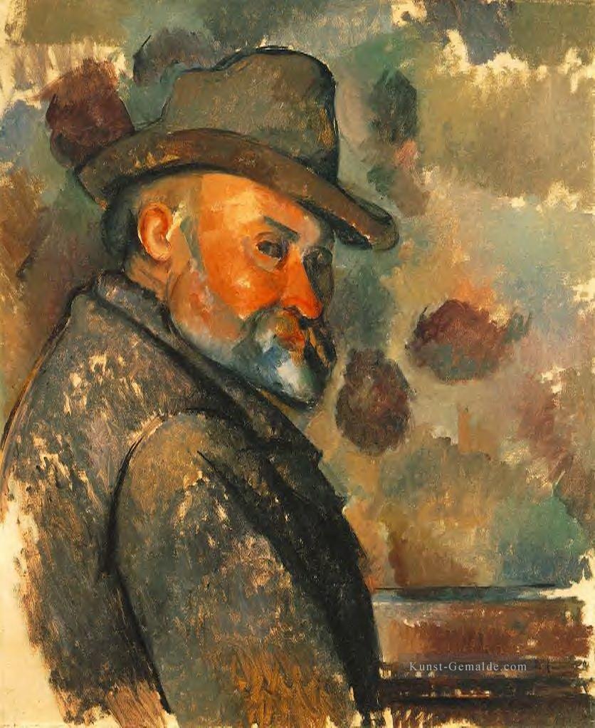 Selbstporträt in einem Filzhut Paul Cezanne Ölgemälde